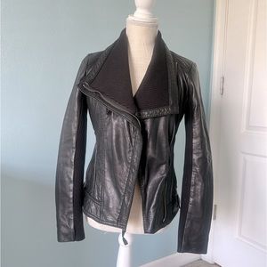 Michael Kors Leather Knot Moto Biker Jacket XS
